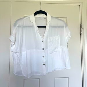 Bishop + young button down crop top size XS